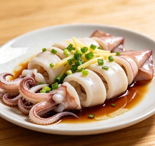 白灼鲜鱿